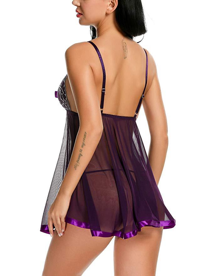 Camisón de encaje con tirantes tipo babydoll de Avidlove Lingerie