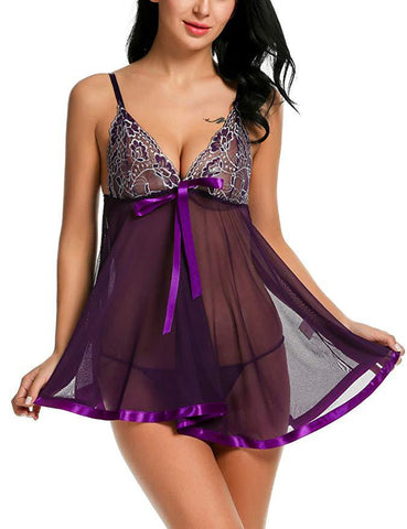 Camisón de encaje con tirantes tipo babydoll de Avidlove Lingerie