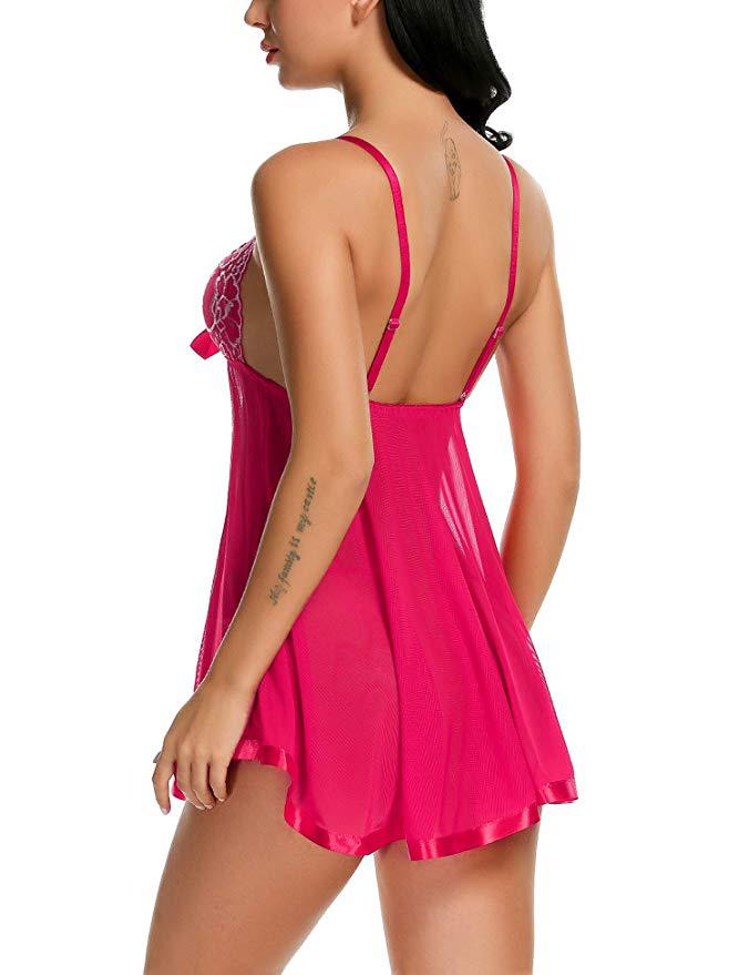 Camisón de encaje con tirantes tipo babydoll de Avidlove Lingerie