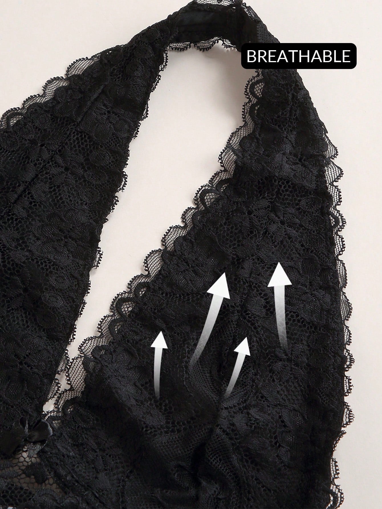 Sexy Triangle-Cup-Spitzen-Bralette ohne Bügel in Schwarz