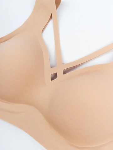 Nude Jelly Strip Support Breathable Comfort Seamless Bra Beige