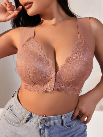 Lace Seamless Wirefree Push-up Pus size Full Coverage Bra Peru