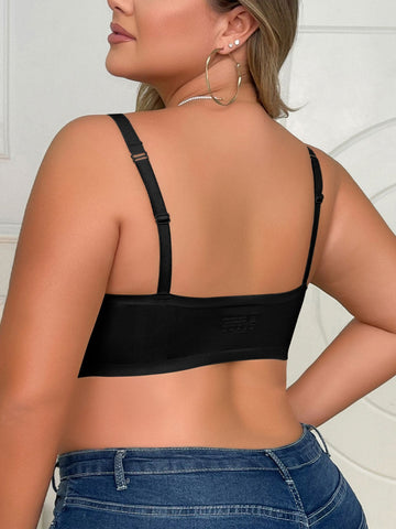 Plus Size Damen Seamless BH ohne Bügel Schwarz