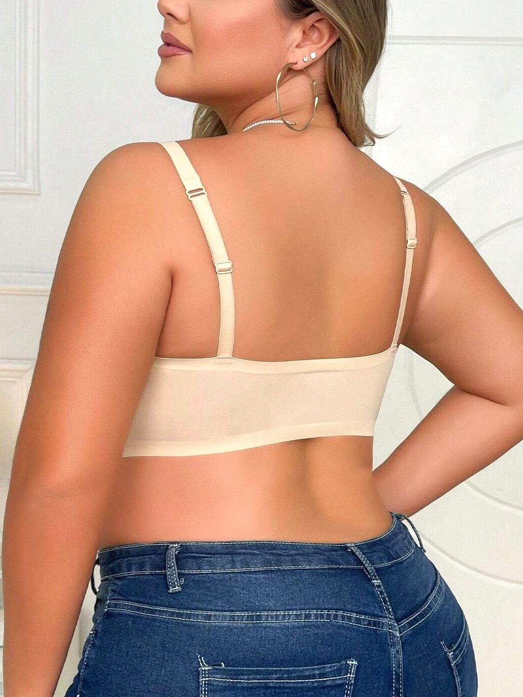 Plus Size Damen Seamless BH ohne Bügel Beige