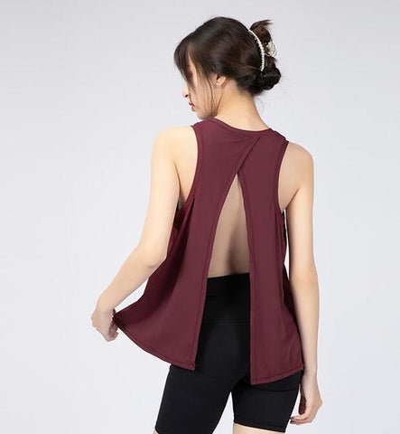 Sexy Back Open Loose Fit Women’s Yoga Fitness Top