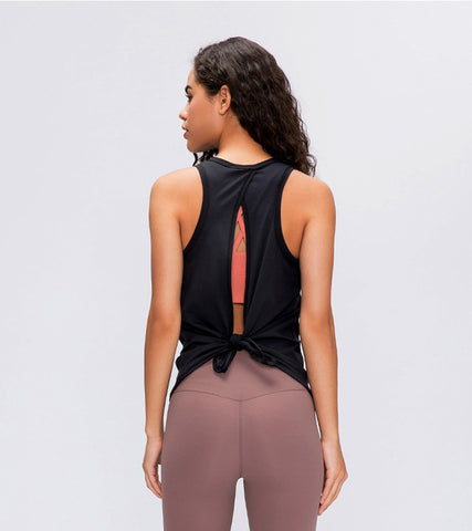 Sexy Rücken offen Loose Fit Damen Yoga Fitness Top