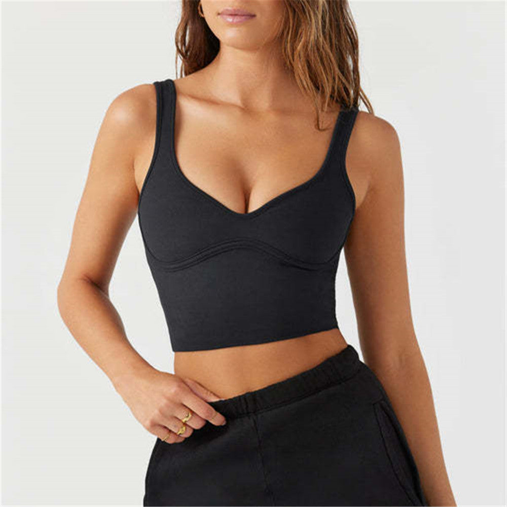 Nylon gepolstertes Push-Up-Yoga- und Sport-Top für Damen