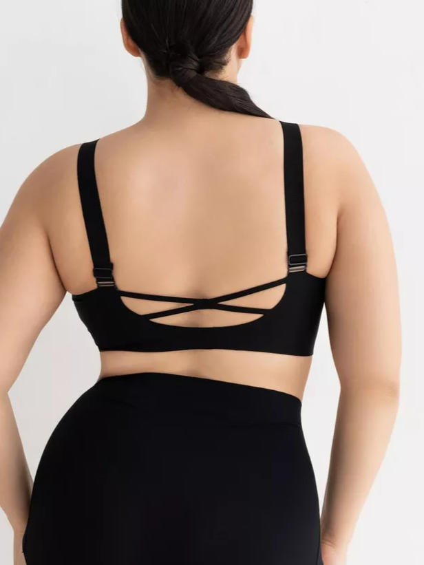 Seamless Fixed Cup Wireless Push-up Bra Black