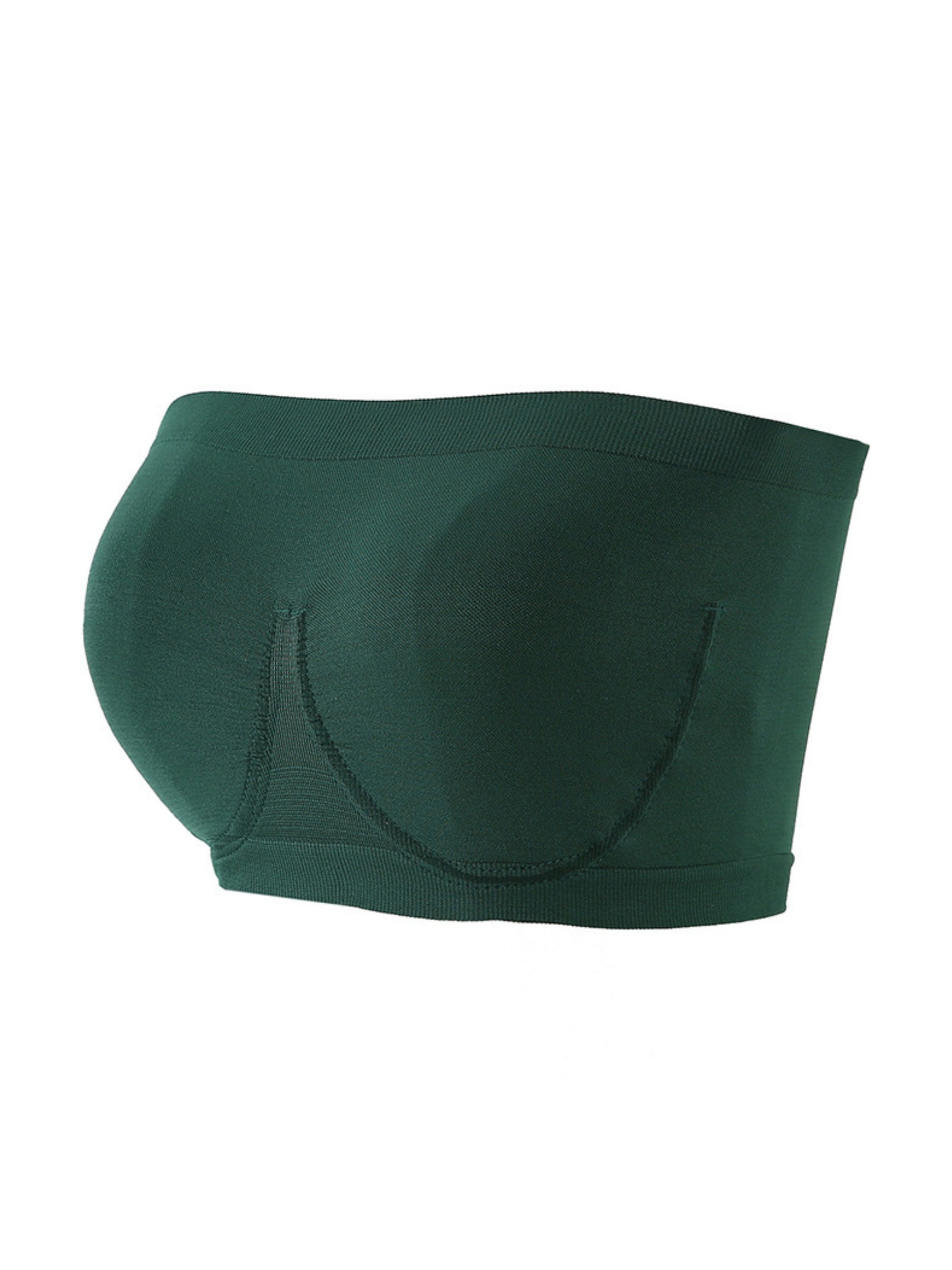 Invisible Breathable Seamless Tube Top Bra Green