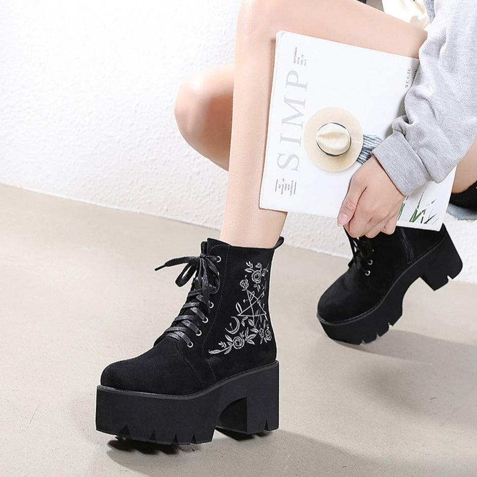 Gothic Fashion Platform Boots