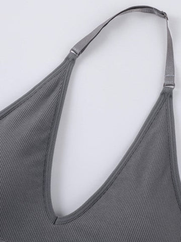 Sexy Deep V Low Back Hanging Neck Yoga Bra