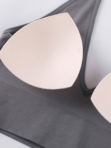 Sexy Deep V Low Back Hanging Neck Yoga Bra