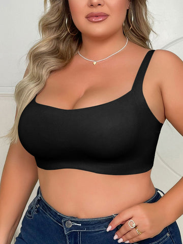 Plus Size Damen Seamless BH ohne Bügel Schwarz