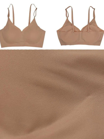 Low Back Seamless Push-up Wireless Bra Tan