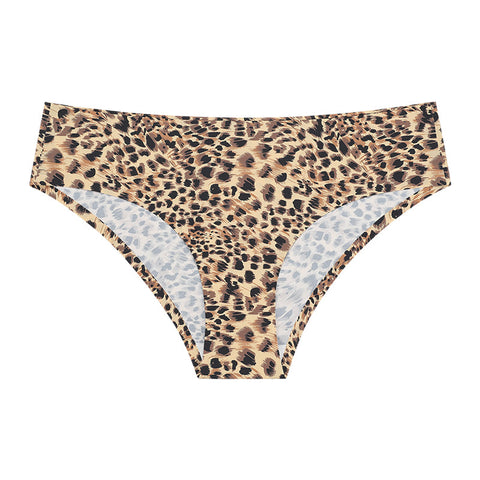 Large Size No Trace Triangle Low Waist Leopard Print Sexy Panties