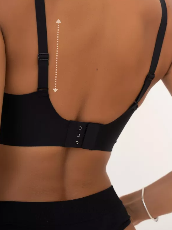 Deep V Mesh Seamless Push-up Without Steel Ring To Prevent Sagging Bra Black