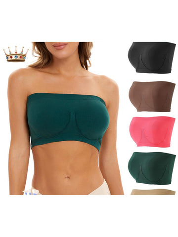 Invisible Breathable Seamless Tube Top Bra Green