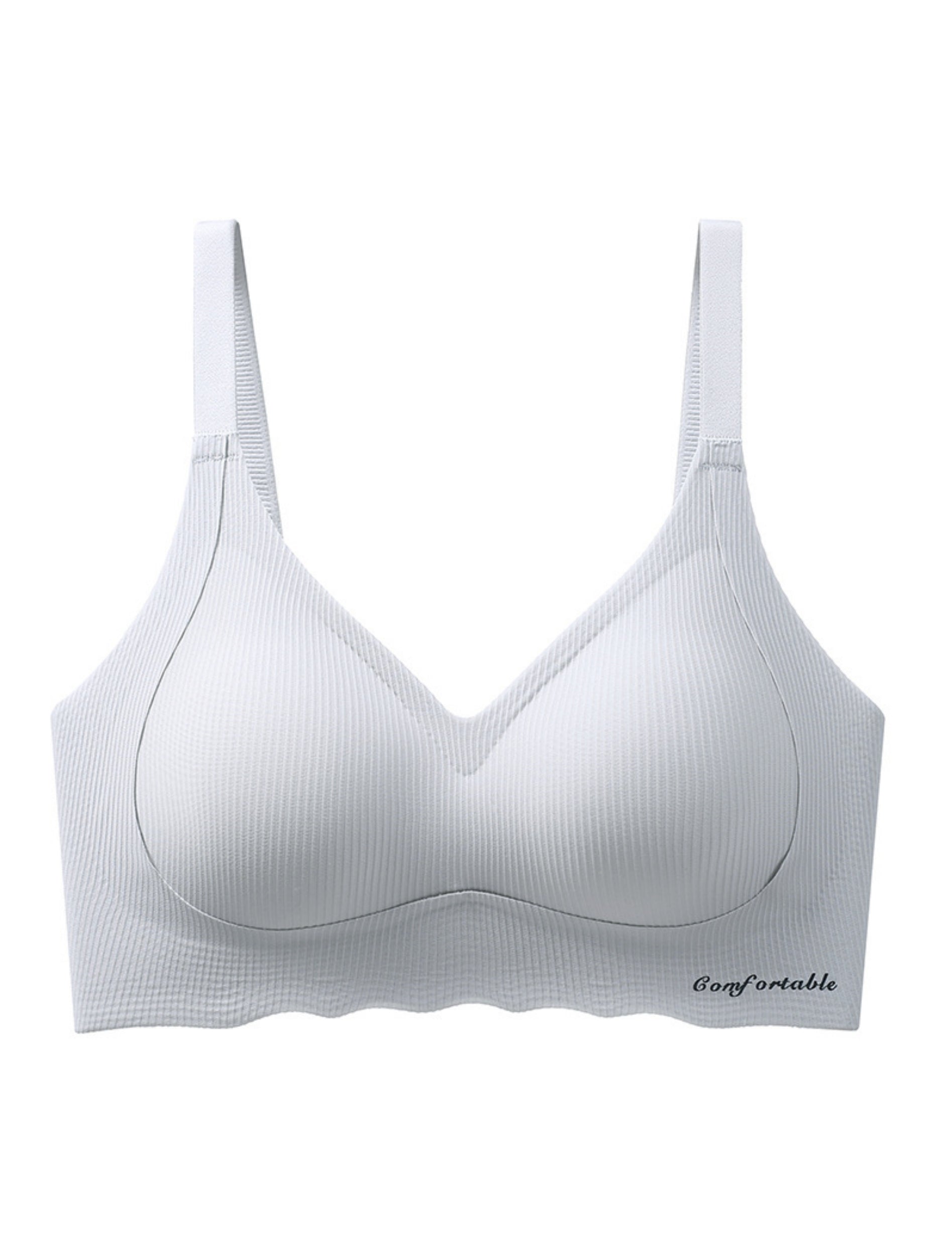 Adjustable Seamless Wireless Bra, Lifting, Gathering, Breathable & Comfortable LightGrey