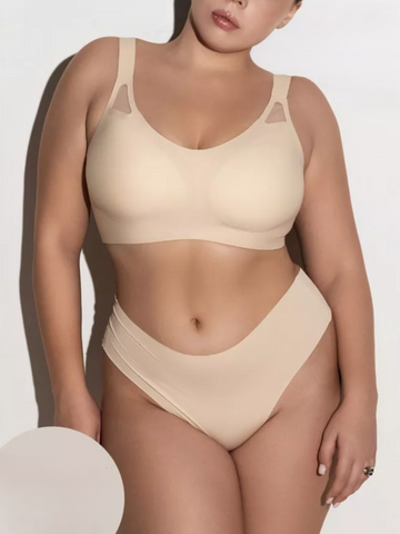 Seamless Fixed Cup Wireless Push-up Bra Ivory