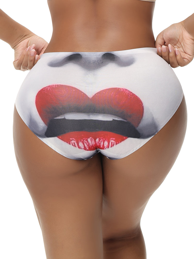 Red Lips Sexy Comfortable No Trace Panties