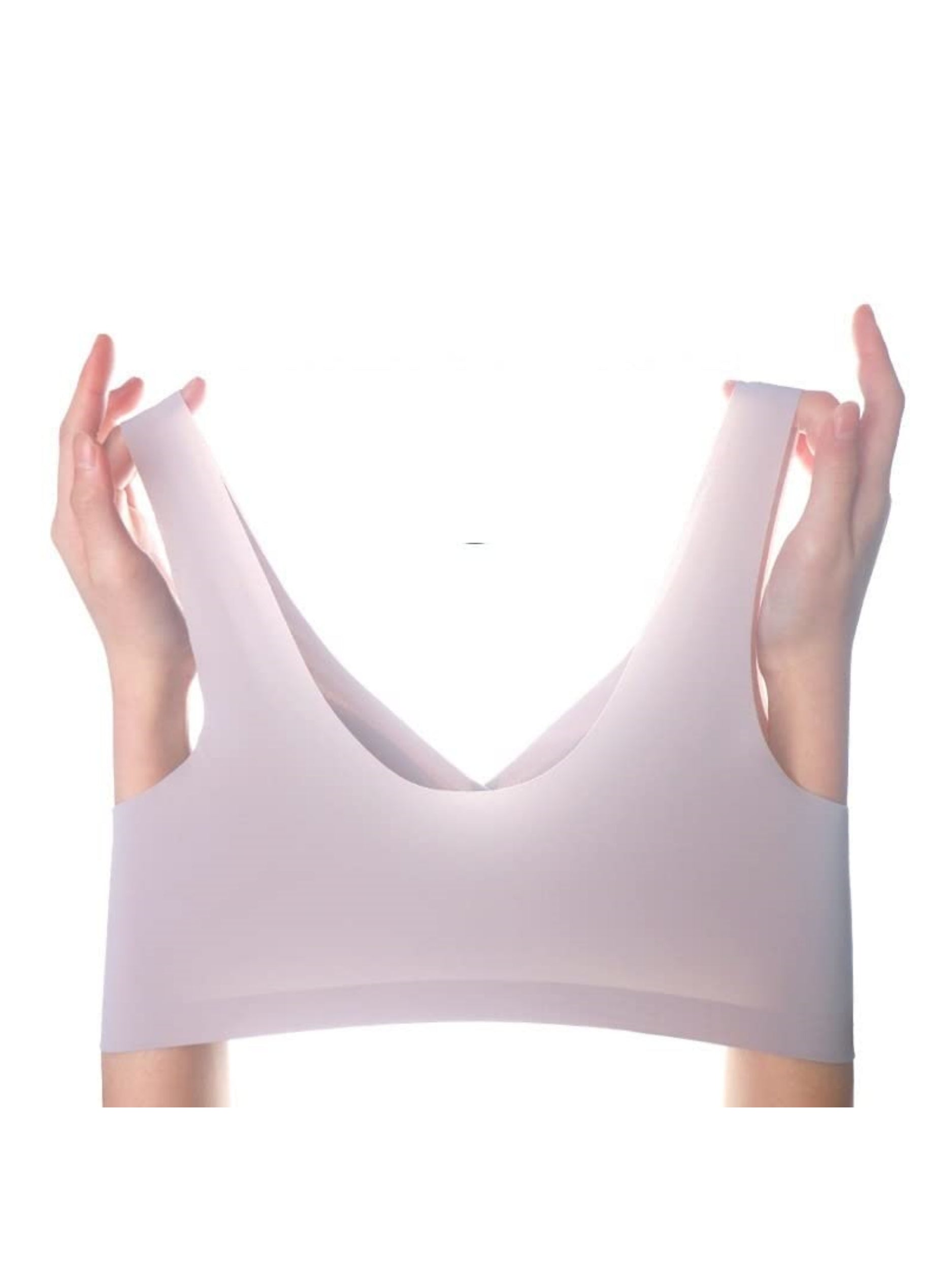 Ladies' Solid Color Front Closure Seamless Bra LightGrey