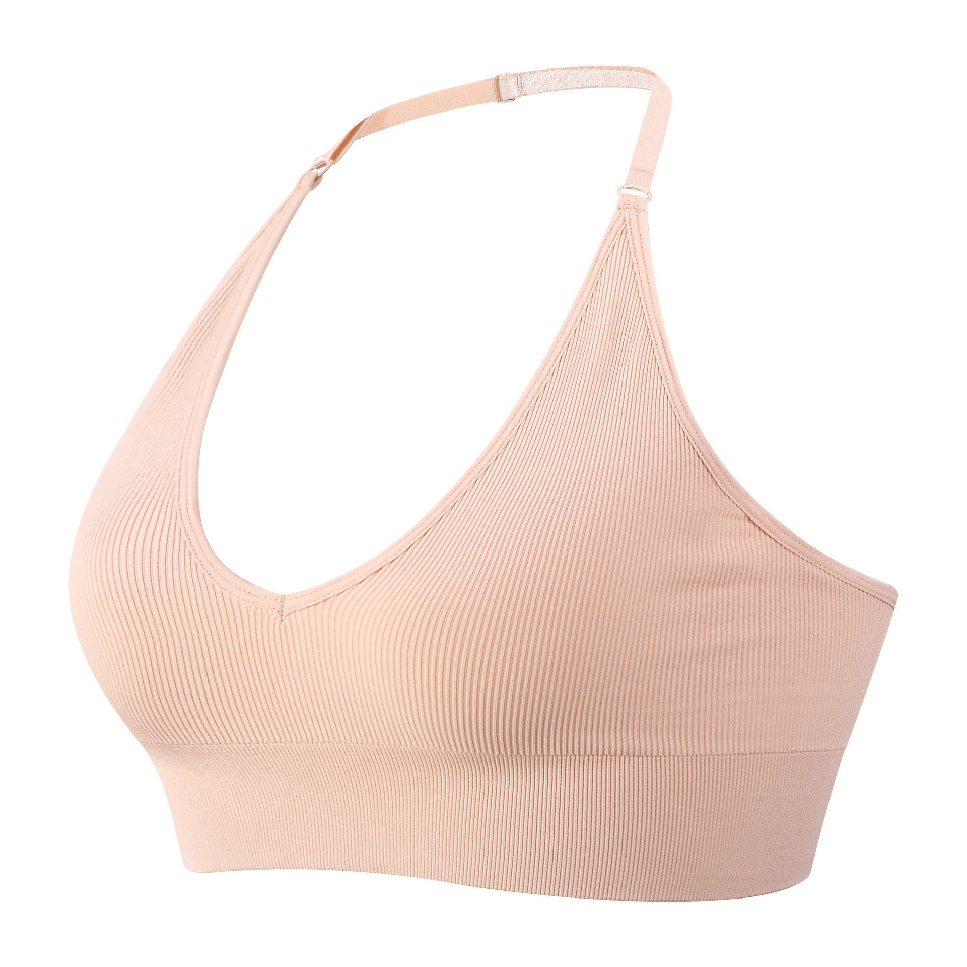 Sexy Deep V Low Back Hanging Neck Yoga Bra RosyGolden