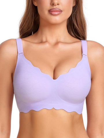 V-neck Seamless Wireless Bra Violet