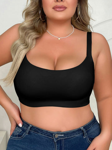 Plus Size Damen Seamless BH ohne Bügel Schwarz