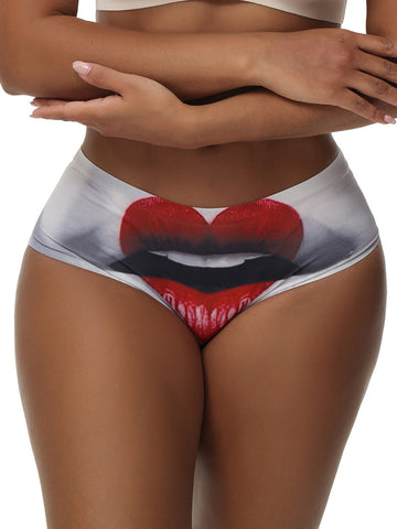 Red Lips Sexy Comfortable No Trace Panties