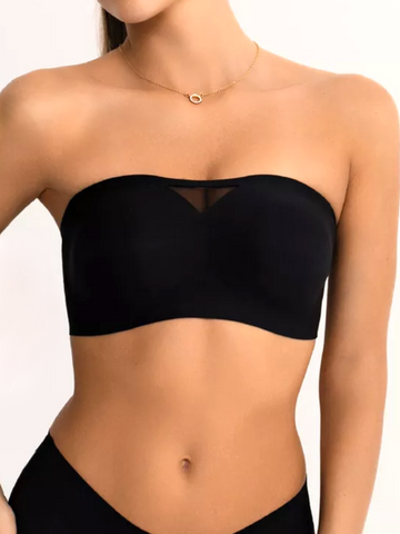 Strapless Wireless Push-up Tube Top Invisible Bra Black