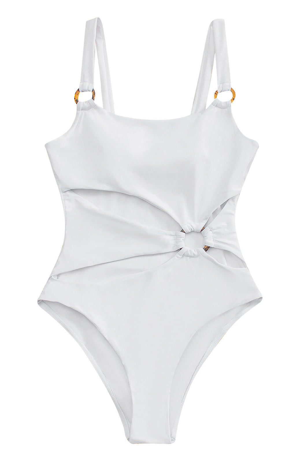 Ring Cutout One-Piece Swimsuit  - White