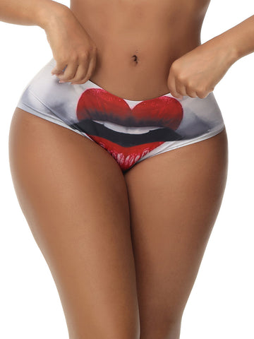 Red Lips Sexy Comfortable No Trace Panties