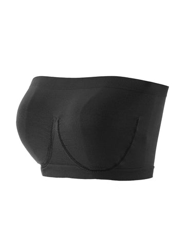 Unsichtbarer, atmungsaktiver, nahtloser Tube-Top-BH in Schwarz