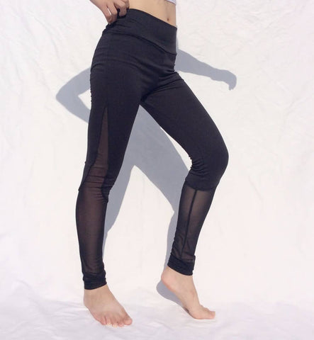 Mesh-Yoga-Sportleggings für Damen