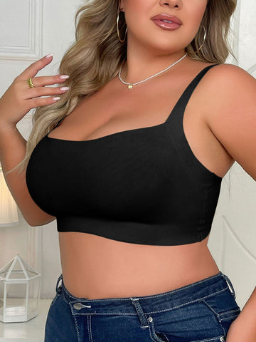 Plus Size Women's Seamless Bra Without Underwire Black