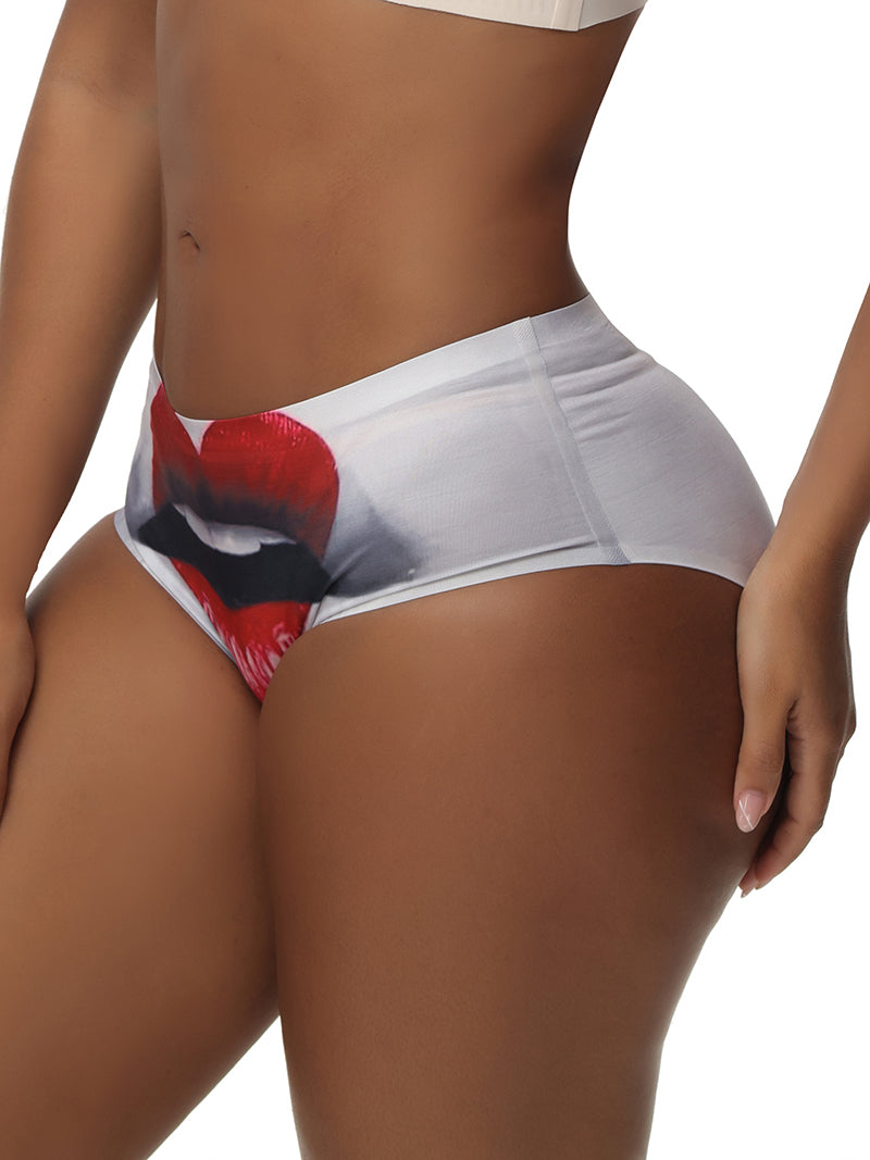 Red Lips Sexy Comfortable No Trace Panties