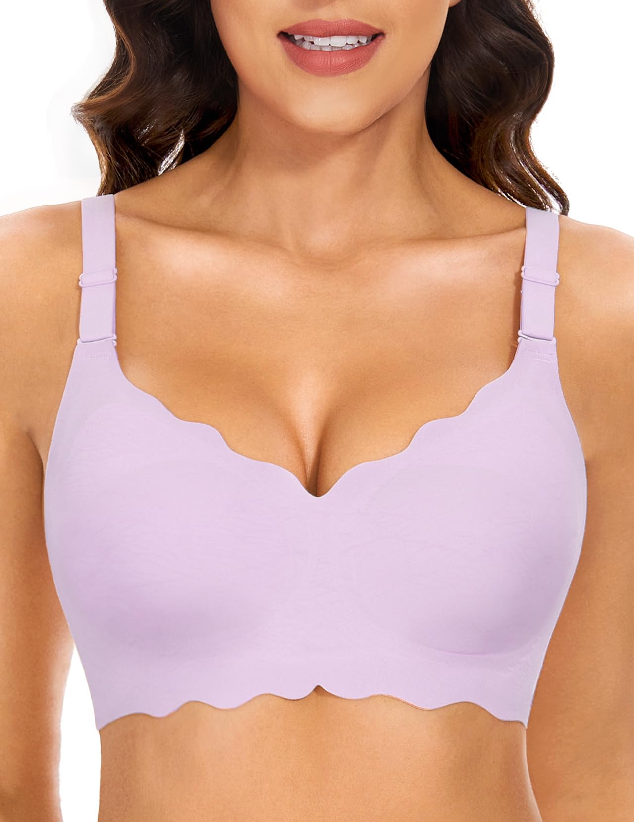 V-neck Seamless Wireless Bra Violet