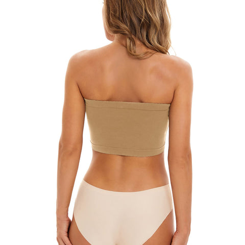 Invisible Breathable Seamless Tube Top Bra Tan