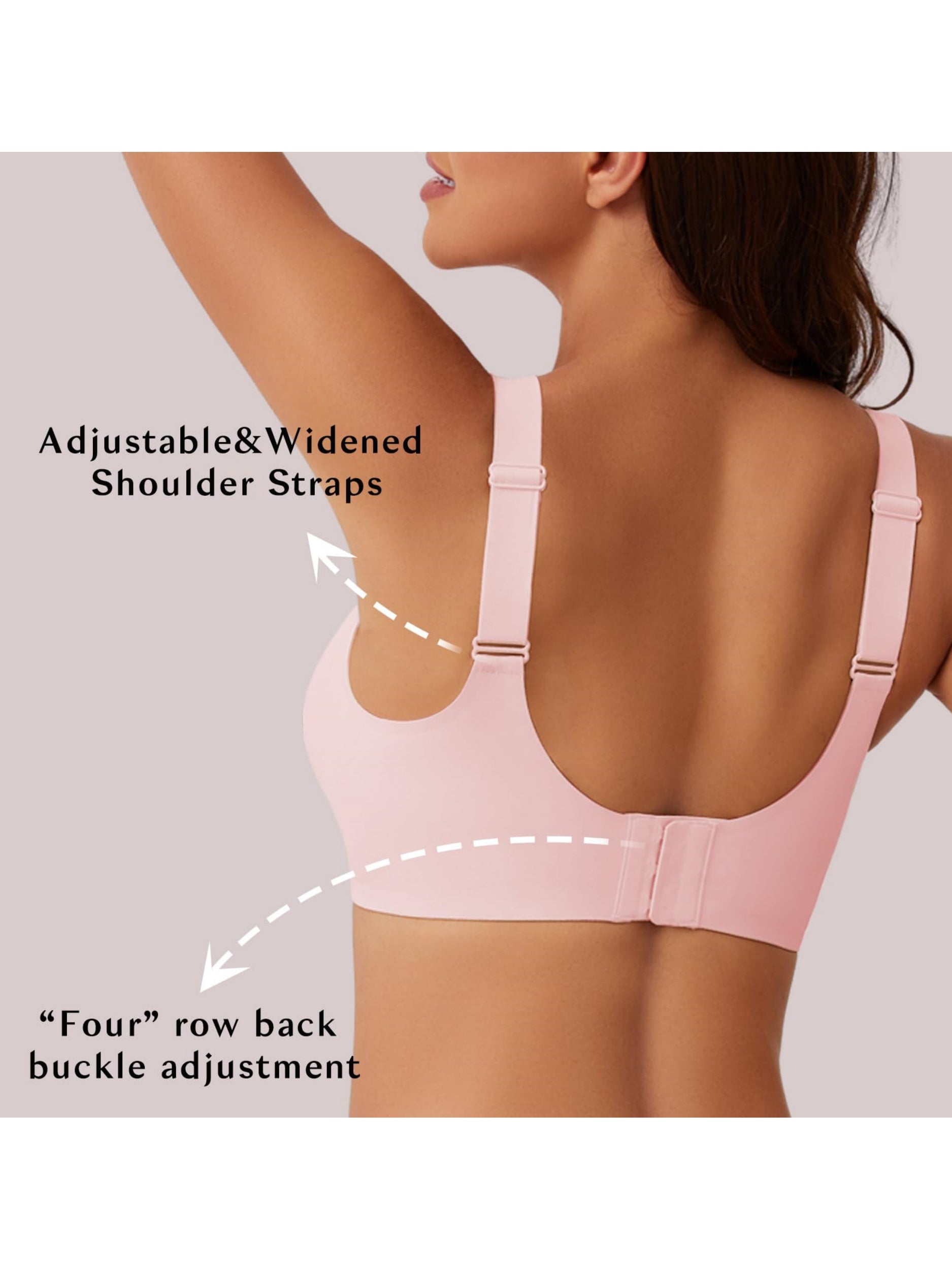 V-neck Seamless Comfort Everyday T-Shirt Wireless Bra Pink