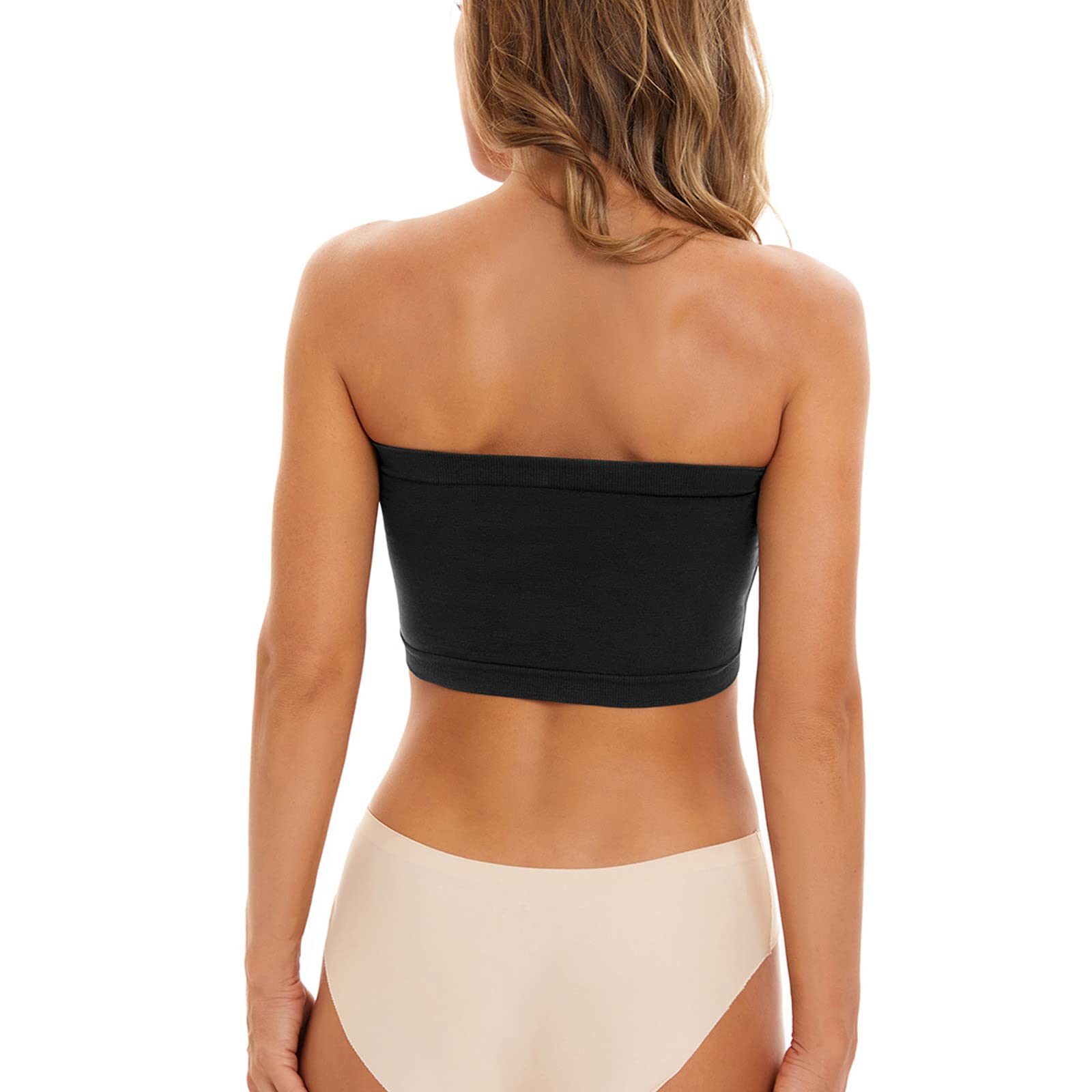 Unsichtbarer, atmungsaktiver, nahtloser Tube-Top-BH in Schwarz