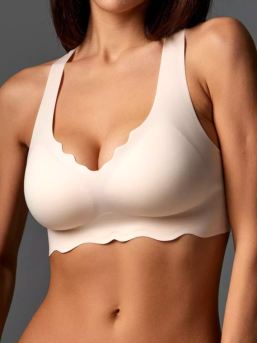 Deep V-neck Wave Edge Seamless Push-up Comfortable Bra