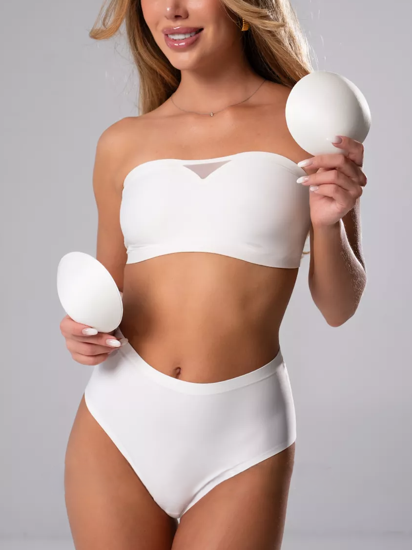 Strapless Wireless Push-up Tube Top Invisible Bra White