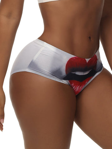 Red Lips Sexy Comfortable No Trace Panties