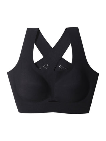 Vest-style Seamless Back Hollow Wireless Sports Bra