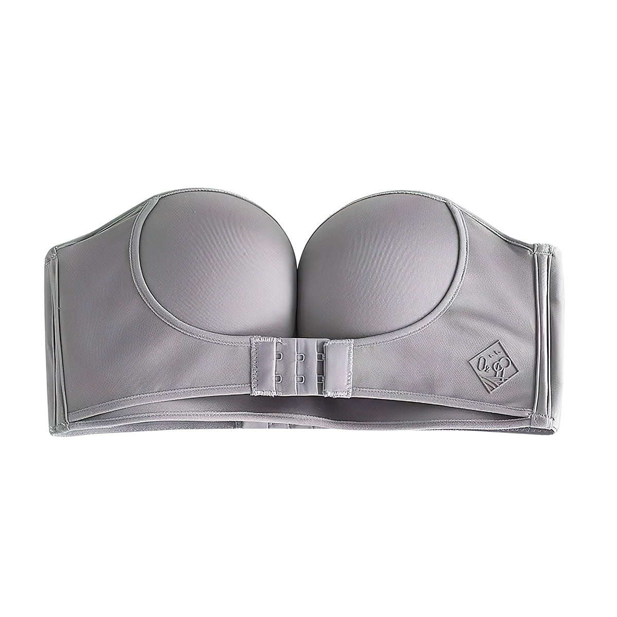 Strapless Invisible Push-up Front Buckle Non-Slip Wireless Lift Bra Silver