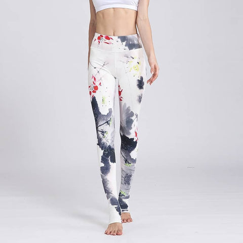 Elastische Yogahose mit Print für Damen