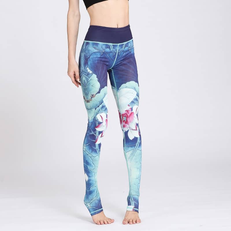 Elastische Yogahose mit Print für Damen