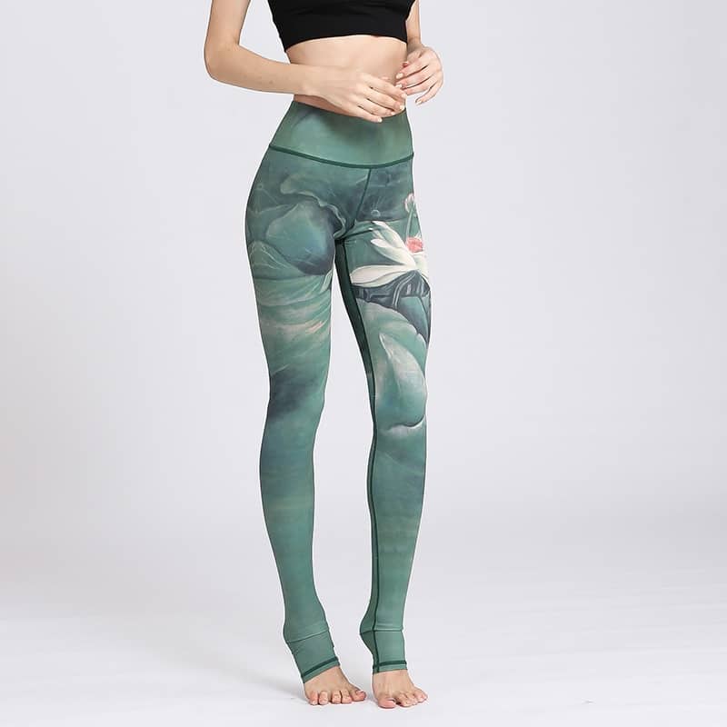 Elastische Yogahose mit Print für Damen