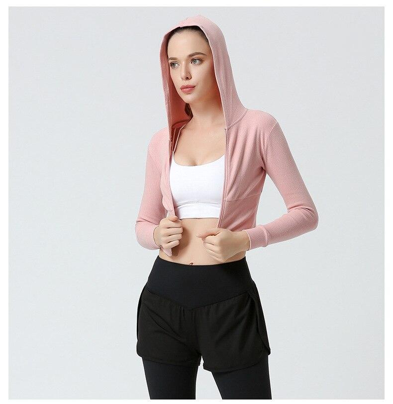 Chaqueta con cremallera de secado rápido para yoga y entrenamiento para mujer