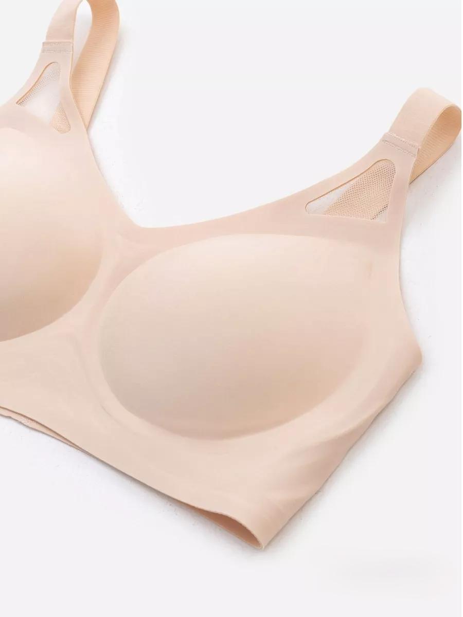 Seamless Fixed Cup Wireless Push-up Bra Ivory